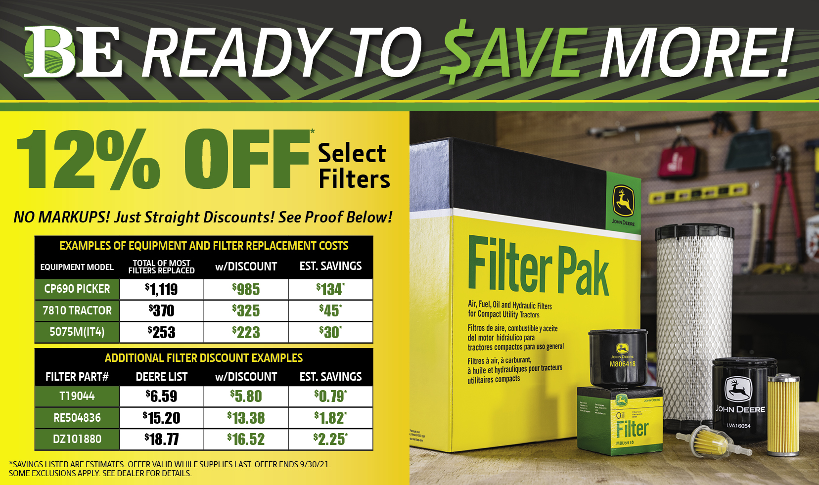 BE Filter Sale